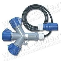 9432002 - Тройник-удлинитель, 1x штекер CEE-типа > 3x гнезда СЕЕ-типа, промышленная версия