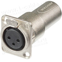 NA3FDM - Адаптер панельний, XLR3 гніздо (панель) > XLR3 штекер, Neutrik (Швейцарія)