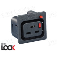 ACP-195015BK - Гнездо панельное c фиксацией соединения, серия IEC Lock, 3 контакта