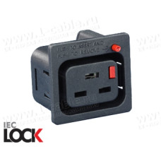 ACP-195015BK - Гнездо панельное c фиксацией соединения, серия IEC Lock, 3 контакта