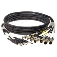 CYA4-02 Аудиокабель 4-канальный инсертный балансный, STUDIO, 4x Jack 6.3мм стерео штекер > 4x XLR3