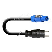 1T-MP8-01 Кабель cиловой в резиновой изоляции H07RN-F, эластичный, SCHUKO штекер > Powercon А-тип