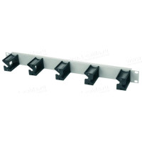 H02025A0343 - Кабельний організатор 19", 5 тримачів, удароміцний пластик, 1U, корпус-метал