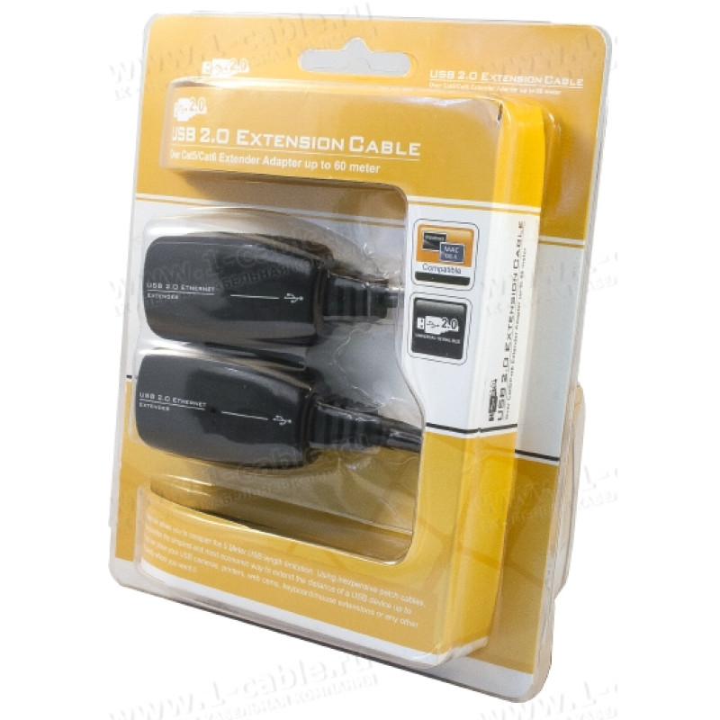 HIT-USB2.0-60 - Компактний подовжувач високошвидкісних ліній USB 2.0 по витій парі (Cat5E/Cat6)