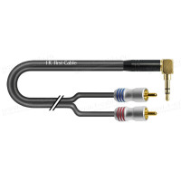 1T-AIC46A-00.5 - Аудіокабель перехідний, Jack 3.5 stereo штекер > 2х RCA штекер, діаметр - 3.4x6.4 мм