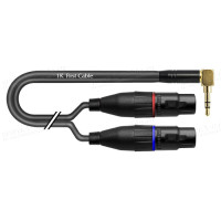 1T-AIC47A-00.5 Аудіокабель перехідний, Jack 3.5 stereo штекер кутовий > 2х XLR3 гніздо, діаметр - 3.4x6.4 мм