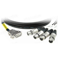 KAE04DF01 Аудіокабель 4-канальний, AES/EBU (вхід), D-SUB 15 пін гніздо > 4х XLR3 гніздо