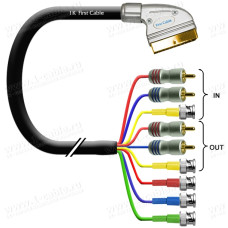 1T-AV18-01 Кабель комбинированный SCART полный > 6x RCA (стереозвук (вход/выход)) + 2х BNC штекер