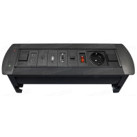 TB-RTME-07SV - Модульный блок встраиваемый поворотный с электроприводом, для аудио-видео-мультимедиа розеток