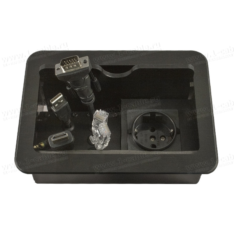 TB-FC-SC6E - Люк настільний комутаційний для кабелів, що витягуються, 1 гніздо Schuko