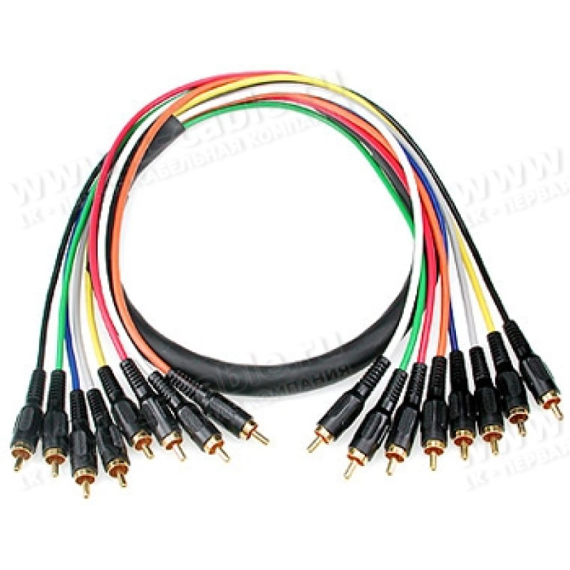 ML8CC09 Аудіокабель 8-канальний, 8x RCA штекер > 8x RCA штекер, діаметр - 11 мм, колір - чорний