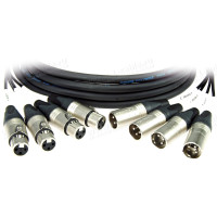 S04FM003 Аудиокабель 4-канальный балансный (вход>выход), 4x XLR3 штекер  > 4х XLR3 гнездо