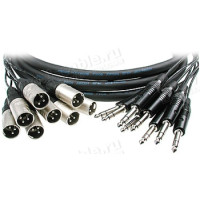 S08MPA01 Аудіокабель 8-канальний балансний, STUDIO, 8x XLR3 штекер (Amphenol) > 8x Jack 6.3мм