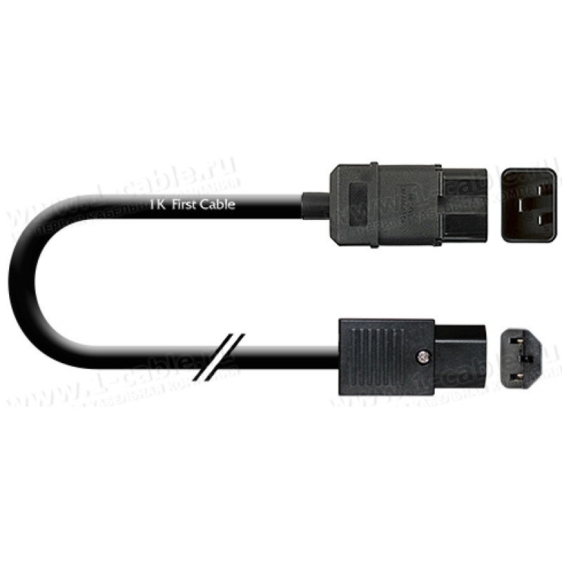 1T-MP19-01 Кабель cиловой в изоляции H07RN-F, эластичный, IEC 320 C20 штекер > C13 IEC320 гнездо