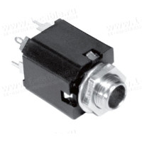 ACJM-MV-2 - Jack Phono 6.3мм гнездо на панель в плату, вертикальная установка, 2 контакта