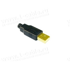 AC-USB2A-MS-4.2 - Разъем USB 2.0 кабельный, штекер, в корпусе, тип А, контакты- покрытие золото