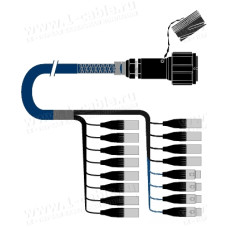 1T-PS12/4TX-05 16-кан.(12-IN/4-OUT) туровый аудиомультикорный кабель, Tourline 54-пин гнездо > 12x XLR3 штекер