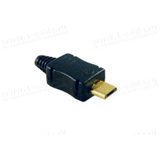 AC-MicUSB2B-MS-3.2 - Разъем microUSB 2.0 кабельный, штекер, в корпусе, тип micro-B, контактов-5