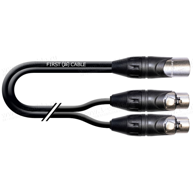 1T-AIC102-00.5 - Аудіокабель перехідний, XLR3 гніздо > 2х XLR3 штекер (паралельний)