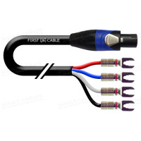 1T-A48-03 - Кабель акустический 4x4.0, Speakon4 > 4х Spade (bi-wiring), диаметр- 12 мм