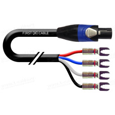 1T-A48-01 - Кабель акустический 4x4.0, Speakon4 > 4х Spade (bi-wiring), диаметр- 12 мм