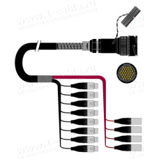 1T-PW4/8TX-05 12-кан.(4-IN/8-OUT) студийный балансный аудиомультикорный кабель, Tourline 37-пин штекер