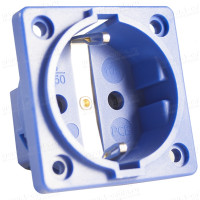 105840BL - Встраиваемая  розетка SСHUKO-типа, IP20, квадр.фланец с 4 отверстиями (50 х 50 мм)