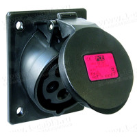 413-6ttx - Встраиваемое панельное гнездо CEE-типа, IP44, серия MIDNIGHT, наклонный ввод