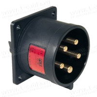 613-6ttx - Встраиваемый панельный штекер CEE-типа, IP44, серия MIDNIGHT, квадр.фланец с 4 отверстиями