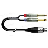 1T-AIC104-00.5 - Аудіокабель перехідний, XLR3 гніздо > 2x Jack 6.3 mono штекер, роз'єми XLR (серія AC)