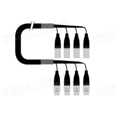 1T-4DMX5-001 Кабель цифровой DMX, многоканальный, 4х XLR5 гнездо > 4х XLR5 штекер, кабель OW15Y04