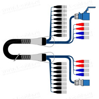 1T-4E/8DA0-8/PCEE16/XX-010 Комбинированный мультикорный студийный кабель, 4x RJ-45 штекер