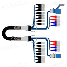 1T-4E/8DA0-8/PCEE16/XX-010 Комбинированный мультикорный студийный кабель, 4x RJ-45 штекер