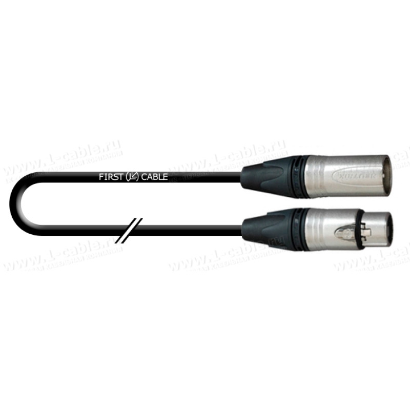 1T-AMCN11-000.5 - Кабель мікрофонний, Compact, XLR3 гніздо > XLR3 штекер (Neutrik), роз'єми серії XX