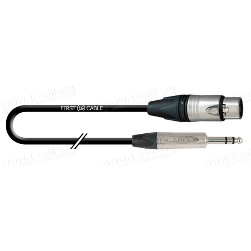 1T-AMCN26-00.5 - Кабель микрофонный, Compact, XLR3 гнездо > Jack 6.3 stereo штекер (Neutrik)
