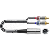 1T-AIC38-04 - Аудиокабель переходной, DIN5 (180гр.) штекер > 2х RCA штекер, диаметр- 3.4x7.0 мм