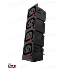 ACP-135015BK4 - Блок панельных гнезд c фиксацией соединения, серия IEC Lock, 3 контакта