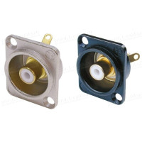 NF2D-9 - Разъем RCA гнездо на панель, проходной, D-посадка, цвет изолятора - белый