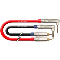 1T-A5A-00.5 - Кабель звук стерео, Basic, 2x RCA штекер > 2x Jack 6.3 mono штекер кутовий