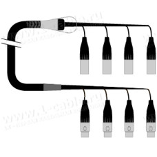 1T-PW4/0XX-03 4-кан.(4-IN) студийный аудиокабель, коса (4x XLR3 штекер, корзина SBG)