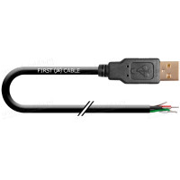 1T-USB201-AP-00.5 Кабель USB 2.0 для передачи данных, серии Basic, штекер (тип A) - Pigtail, диаметр- 4.2 мм