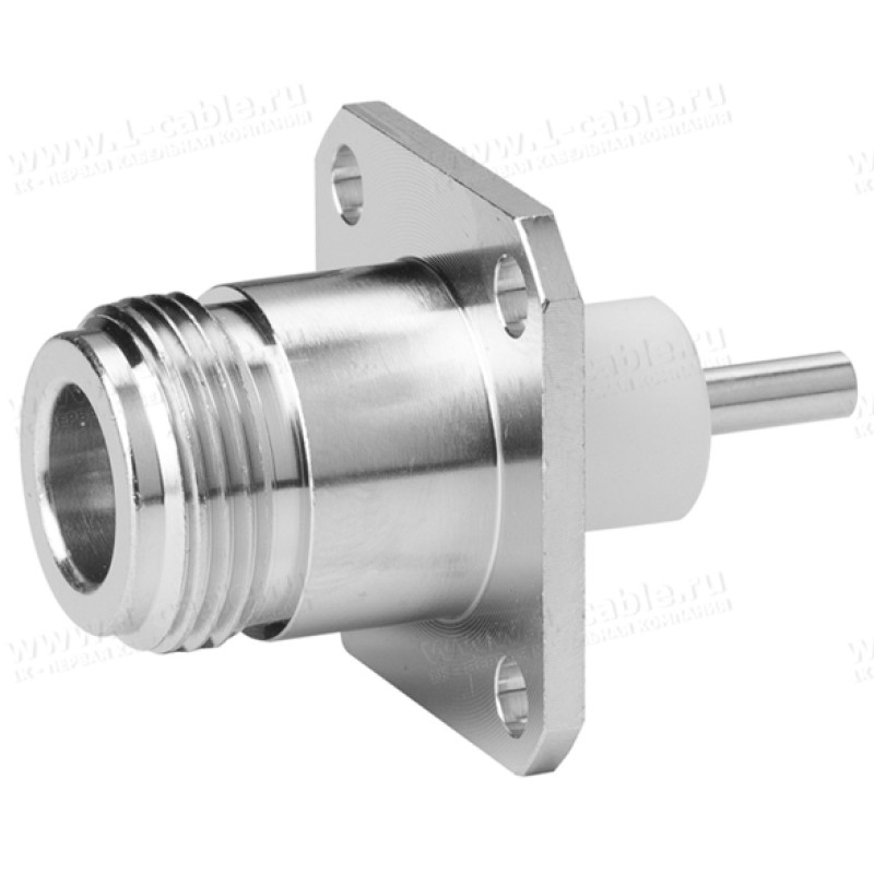 J01021A0206 - Разъём N панельный, гнездо, пайка, квадратный фланец 4 отв., 50 Ом, посадка Z8