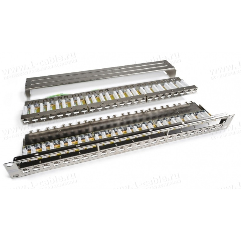 PPHD-1U-48-C6A-SH-110D - Патч-панель для установки в рэк 19", экранированные RJ45 и корпус