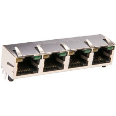 RJHSE-5381-04 - Разъем Ethernet модульный, тип RJ45 Cat 5, экранированный, 4 порта