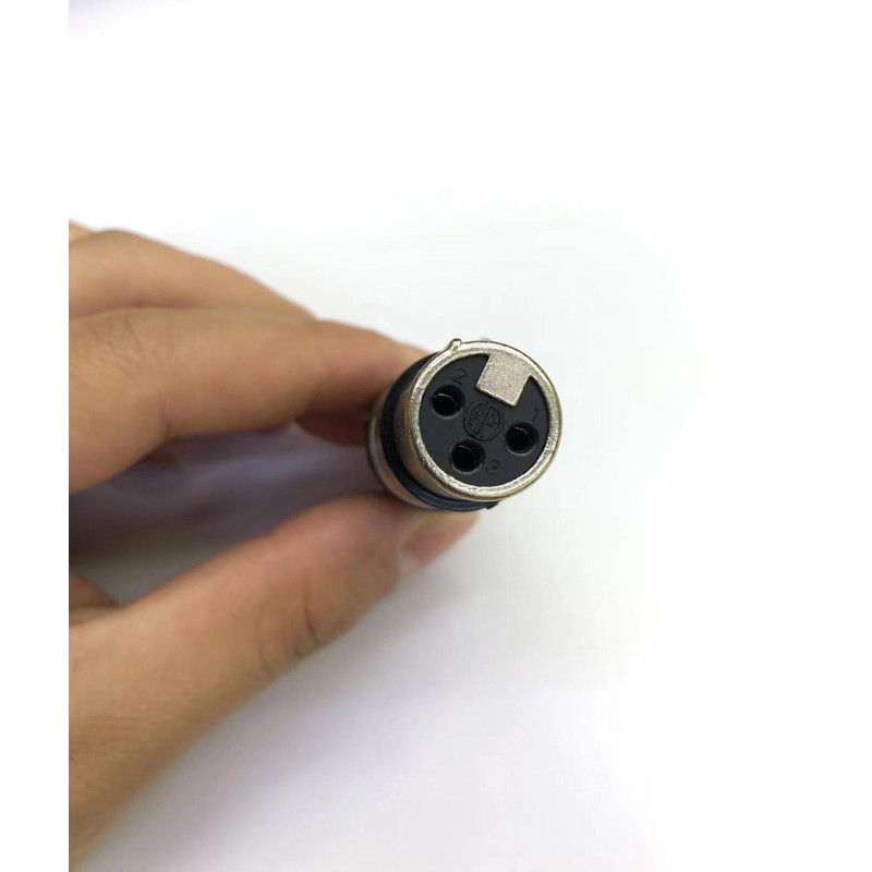 HFC3FXL - Кабельний роз'єм XLR, гніздо 3 контакти, пайка, колір - нікель, контакти - нікель