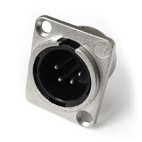 XLR-P4M - Панельний роз'єм XLR-P4M, D-посадка, штекер 4 контакти, пайка, MOCO (КНР)