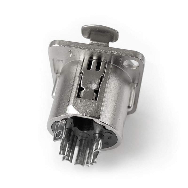 XLR-P5F - Панельный разъем XLR-P5F, D-посадка, гнездо 5 контактов, пайка, MOCO (КНР)