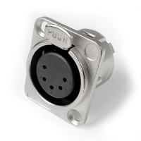 XLR-P5F - Панельний роз'єм XLR-P5F, D-посадка, гніздо 5 контактів, пайка, MOCO (КНР)