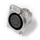 XLR-P5F - Панельный разъем XLR-P5F, D-посадка, гнездо 5 контактов, пайка, MOCO (КНР)