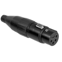 AC4FB - XLR 4 гніздо, штамповані контакти, чорнений, затиск-крокодил, базова модель